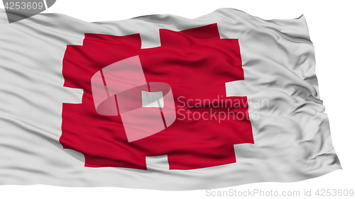Image of Isolated Gifu City Flag, Capital of Japan Prefecture, Waving on White Background
