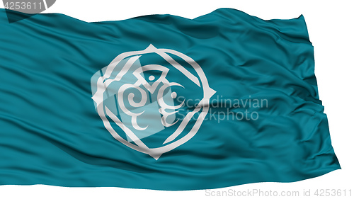 Image of Isolated Tottori Flag, Capital of Japan Prefecture, Waving on White Background