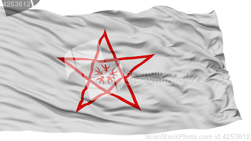 Image of Isolated Nagasaki Flag, Capital of Japan Prefecture, Waving on White Background