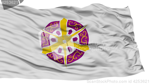 Image of Isolated Kyoto Flag, Capital of Japan Prefecture, Waving on White Background