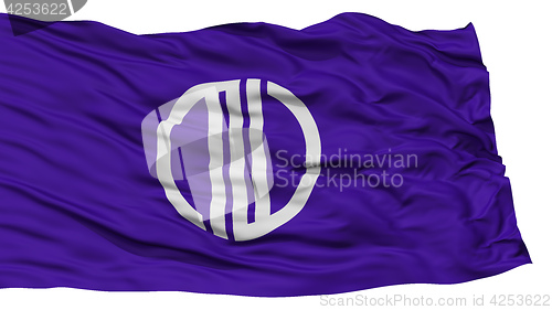 Image of Isolated Sendai Flag, Capital of Japan Prefecture, Waving on White Background