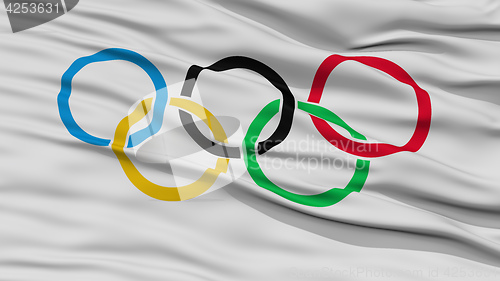 Image of Closeup Olympic Flag