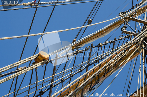 Image of Standing rigging on an old ship