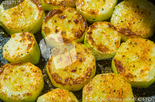 Image of Fried zucchini, close-up