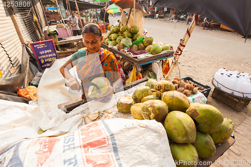 Image of Coconut milk seller