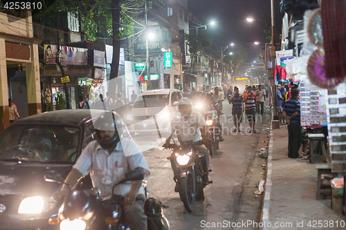Image of Night traffic, Kolkata (Calcutta)