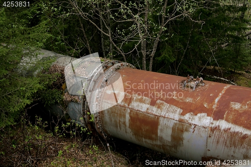 Image of Rusty old turbine pipes     