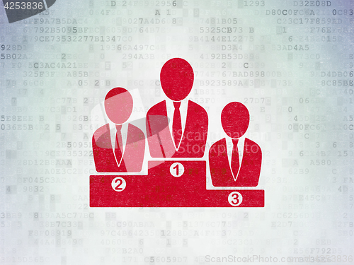 Image of Law concept: Business Team on Digital Data Paper background