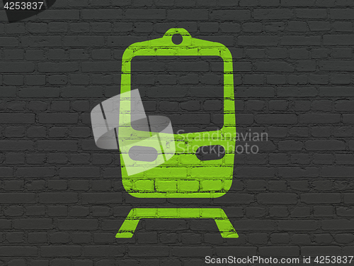 Image of Tourism concept: Train on wall background