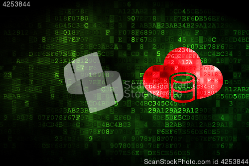 Image of Cloud technology concept: Database With Cloud on digital background