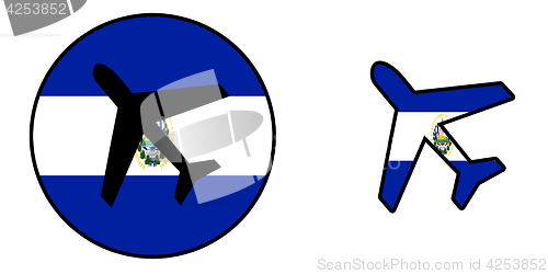 Image of Nation flag - Airplane isolated - El Salvador