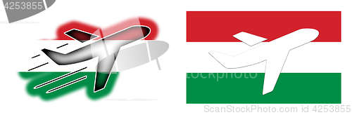 Image of Nation flag - Airplane isolated - Hungary
