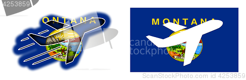 Image of Nation flag - Airplane isolated - Montana
