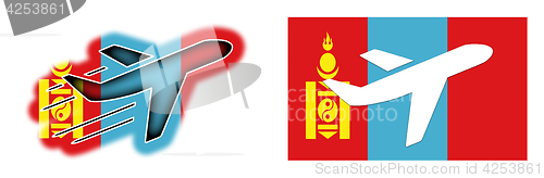 Image of Nation flag - Airplane isolated - Mongolia