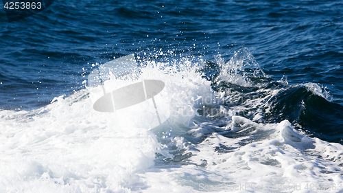 Image of Wave of a ferry ship on the open ocean