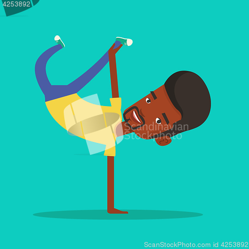 Image of Young man breakdancing vector illustration.