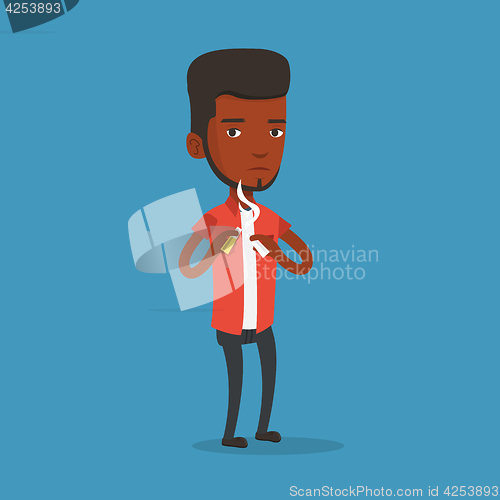 Image of Young man quitting smoking vector illustration.