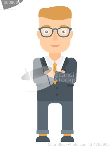 Image of Confident businessman with arms crossed.