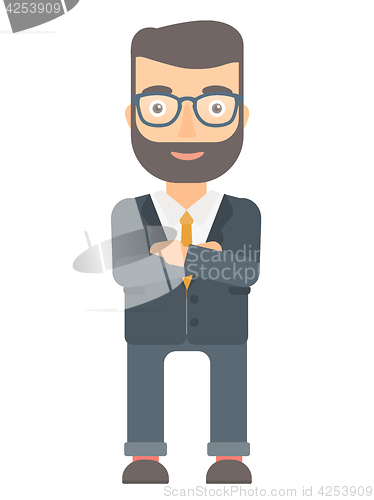 Image of Confident businessman with arms crossed.