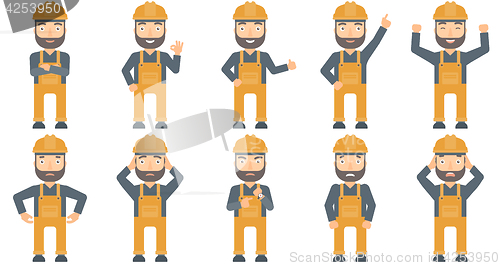 Image of Vector set of constructors and builders characters