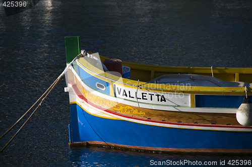 Image of Marsaxlokk ancient fishing boat village malta mediterranean