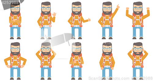 Image of Vector set of traveling people.