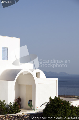 Image of cyclades greek architecture house with aegean view