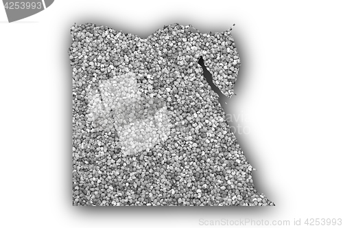 Image of Map of Egypt on poppy seeds