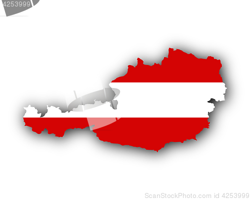 Image of Map and flag of Austria