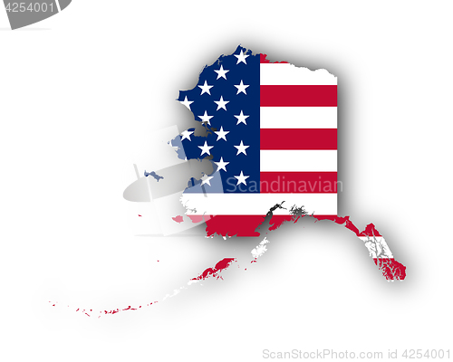Image of Map and flag of Alaska