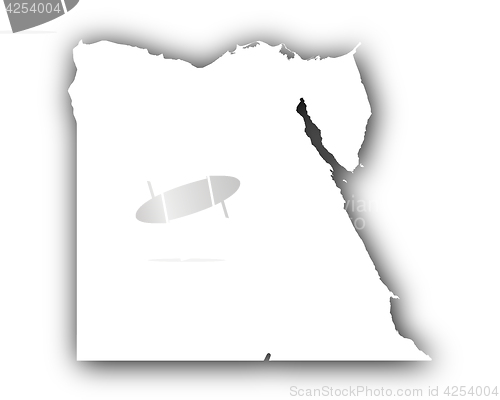 Image of Map of Egypt with shadow