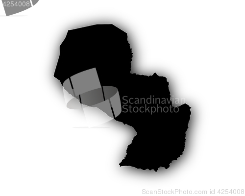 Image of Map of Paraguay with shadow