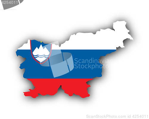 Image of Map and flag of Slovenia