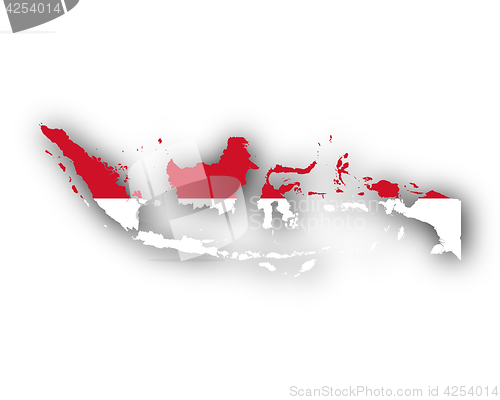 Image of Map and flag of Indonesia