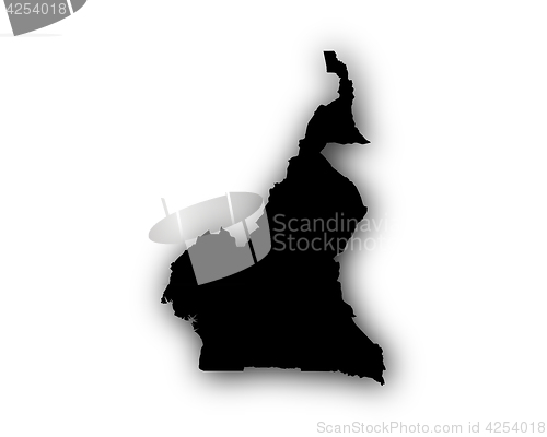 Image of Map of Cameroon with shadow