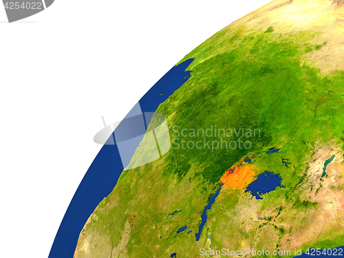 Image of Country of Rwanda satellite view