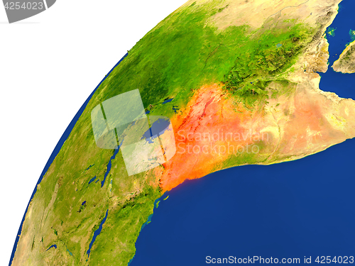 Image of Country of Kenya satellite view