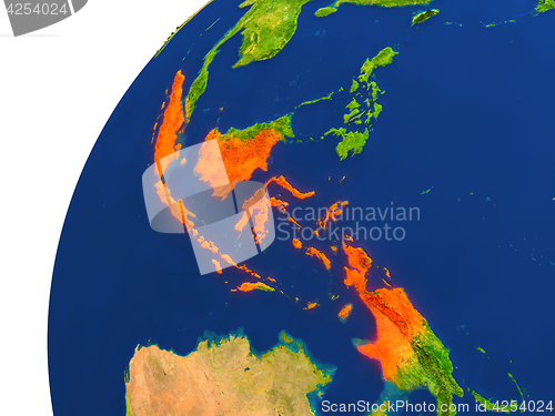 Image of Country of Indonesia satellite view