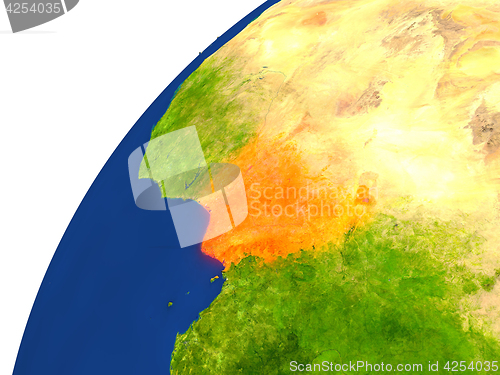 Image of Country of Nigeria satellite view