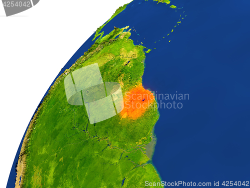 Image of Country of Suriname satellite view