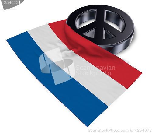 Image of peace symbol and flag of the netherlands - 3d rendering