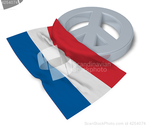 Image of peace symbol and flag of the netherlands - 3d rendering