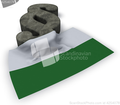 Image of paragraph symbol and flag of saxony - 3d rendering