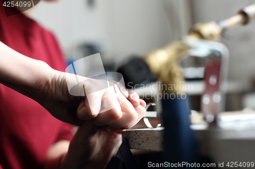 Image of Jeweler. Studio jewelery.