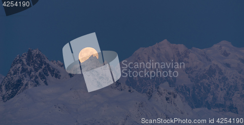 Image of Moonrise Mount McKinley Alaska Denali National Park