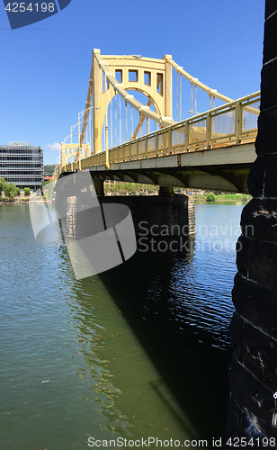 Image of Sixth Street Bridge Allegheny River Downtown Pittsburgh Pennsylv