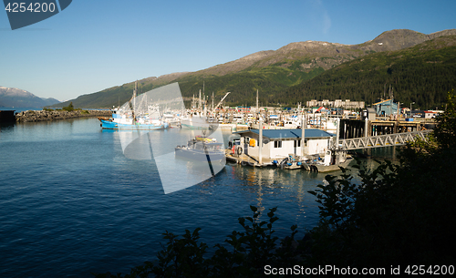 Image of Ships Boats Mooring Passage Canal Whittier Marina Alaska