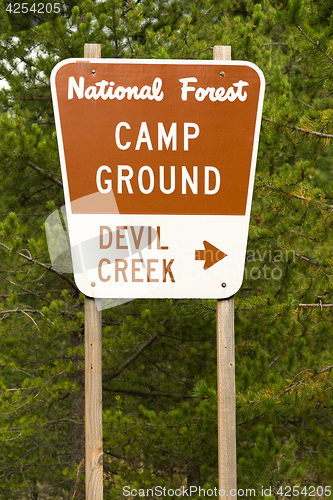Image of National Forest Sign Devil Creek Campground