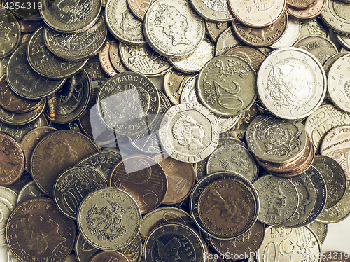 Image of Vintage Euro and Pounds coins