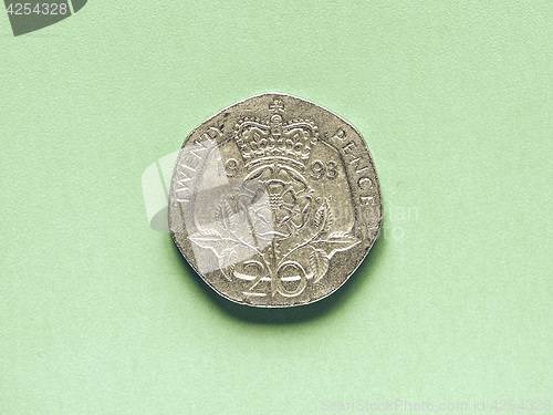 Image of Vintage GBP Pound coin - 20 Pence